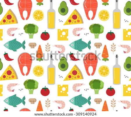Seamless pattern with cooking icons 