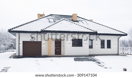 Front of detached house - picture done at winter