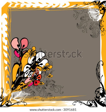 Abstract floral background with frame