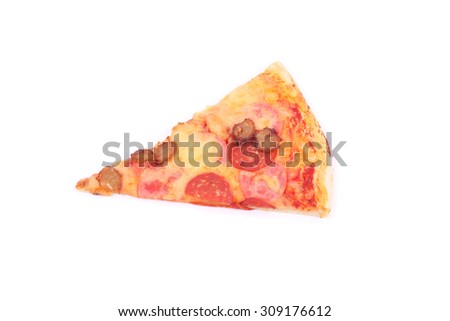 slice of pizza isolated on white