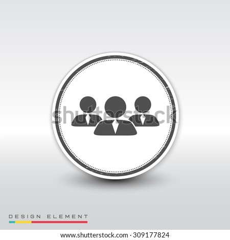 Business persons. People icon. Flat design style. Made in vector. Emblem or label with shadow.