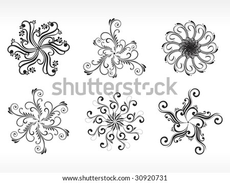 abstract floral tattoo background, vector illustration