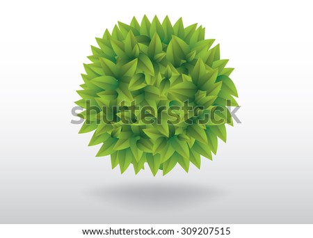 Green leaves ball bubble vector illustration