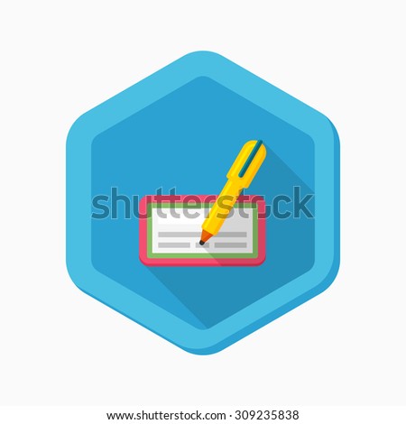 Check icon, vector illustration. Flat design style with long shadow,eps10