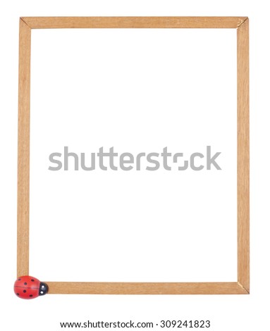 Wooden frame with lady beetle