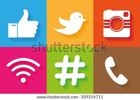 Icons for social networking vector Royalty-Free Stock Photo #309254711