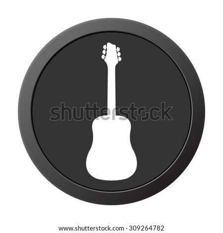 Guitar - vector icon, on a grey button