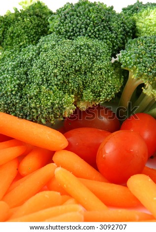 Stock pictures of vegetables ready to be eaten in a tray
