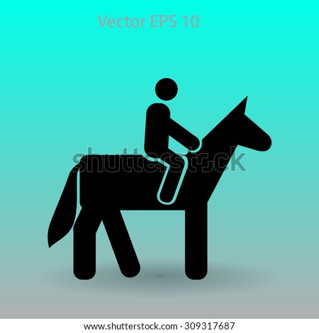 riding horse vector icon