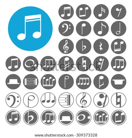 Music Note icons set. Illustration EPS10
