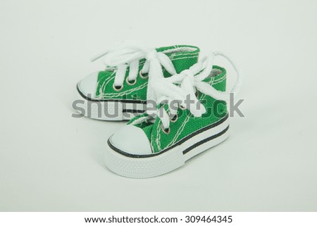 Green shoes isolated on white background
