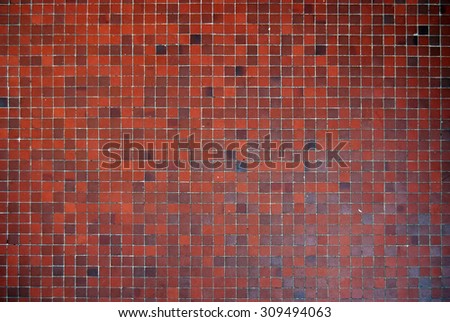 Red mosaic floor.
