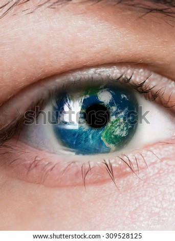 planet is in the eye. Elements of this image furnished by NASA