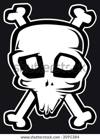 Freaky skull black&white