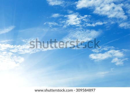 White Fluffy Cloud with the Blue sky background (Soft Focus) 