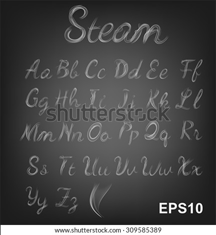 Steam Alphabet. Vector illustration
