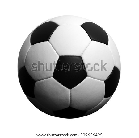 soccer ball isolated on white. football with shadow. sports icon.