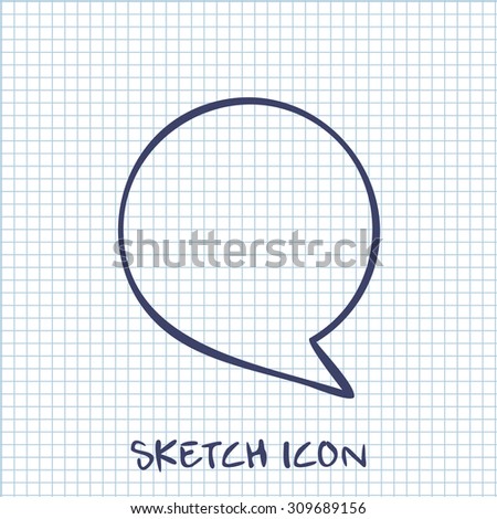 Vector sketch icon of speech bubble 