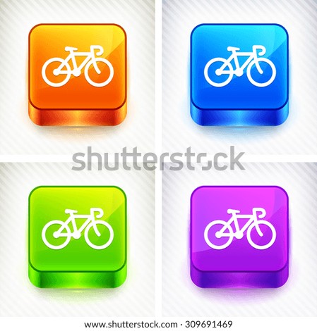 Bicycle on Color Square Buttons