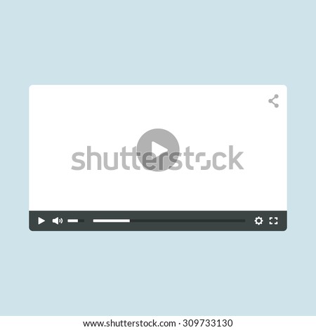 Flat video player template for web and mobile apps Royalty-Free Stock Photo #309733130