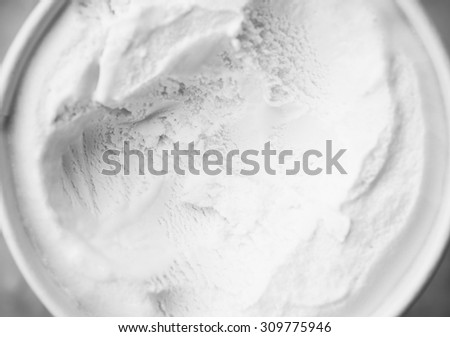 Ice cream in a paper cup top view