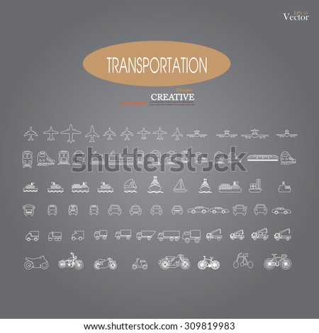 transport sketch.Transport icons.transportation .logistics.logistic icon.vector illustration.

