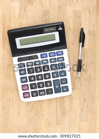 A close up shot of an oversized calculator