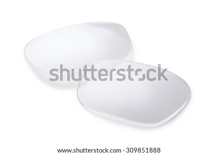 Pair of eyeglasses lenses isolated on white Royalty-Free Stock Photo #309851888