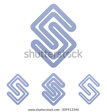 Color line science logo design set