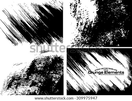 Grunge frame texture set - Abstract design template. Stock vector set - easy to use