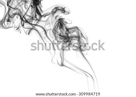 Abstract smoke on white background. Texture. Design element. Abstract art. The smoke from the incense sticks. Macro shooting.