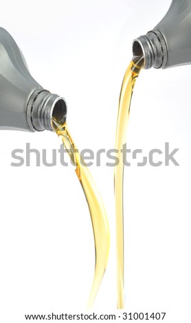Flows out machine oil on white background Royalty-Free Stock Photo #31001407