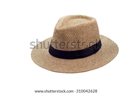Summer thailand straw hat on white background