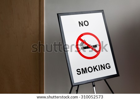 Frame and easel stand tripod with no smoking poster