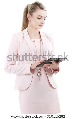 Business woman with a tablet

