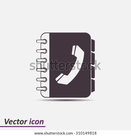 Phone book flat icon. Flat design style.