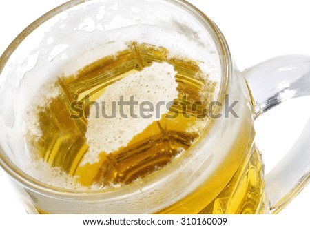 Beer head  in the shaped of Sao Tome and Principe and a beer.(series)