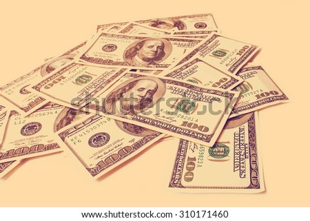 Background with money american hundred dollar bills 