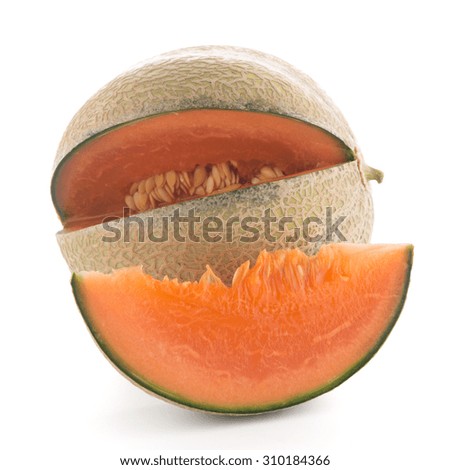 Juicy honeydew melon on a white background.