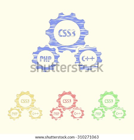 vector illustration of computer technology modern icon