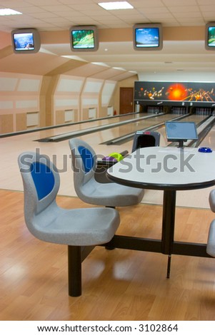 Bowling club interior