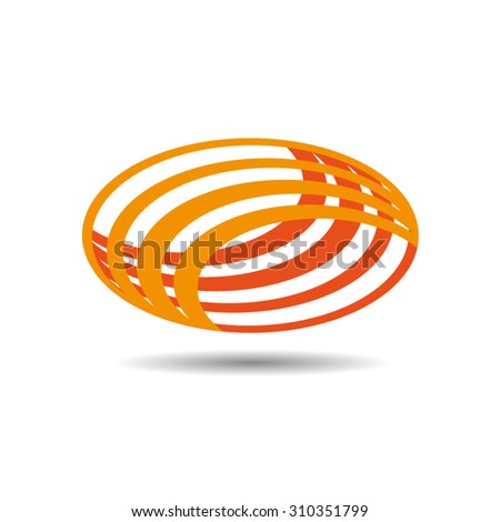 Abstract orange sphere icon