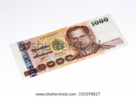 1000 bath bank note. Bath is the national currency of Thailand