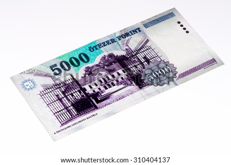 5000 Hungarian forints bank note. Hungarian forint is the national currency of Hungary