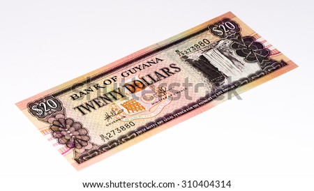 50 Guyanese dollars bank note. Guyanese dollar is the national currency of Guyana