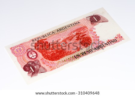 1 Argentinian peso bank note. Argentinian peso is the national currency of Argentina