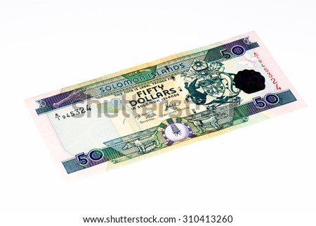 50 Solomon Islands dollar bank note. Solomon Islands dollar is the national currency