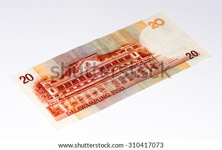 20 pesos bank note of Philippines. Pesos is the national currency of Philippines