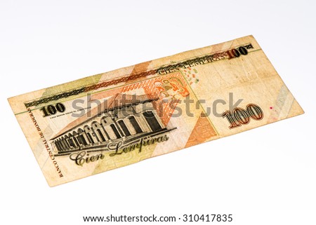 100 lempiras bank note. Lempira is the national currency of Honduras