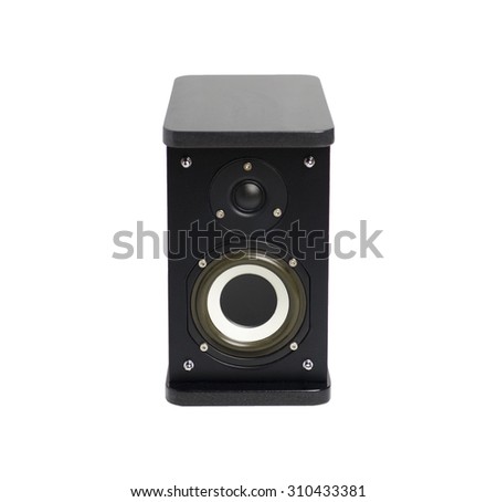 Black bass driver at an angle speaker photo isolate
